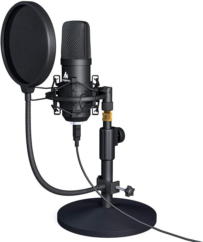 USB Microphone Kit 192KHZ/24BIT MAONO AU-A04T PC Condenser Podcast Streaming Cardioid Mic Plug & Play for Computer, YouTube, Gaming Recording: Musical Instruments