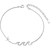 Anklet for Women Sterling Silver Adjustable Foot Evil Eye Butterfly Sea Turtle Starfish Wave Infinity Beach Ankle Bracelet