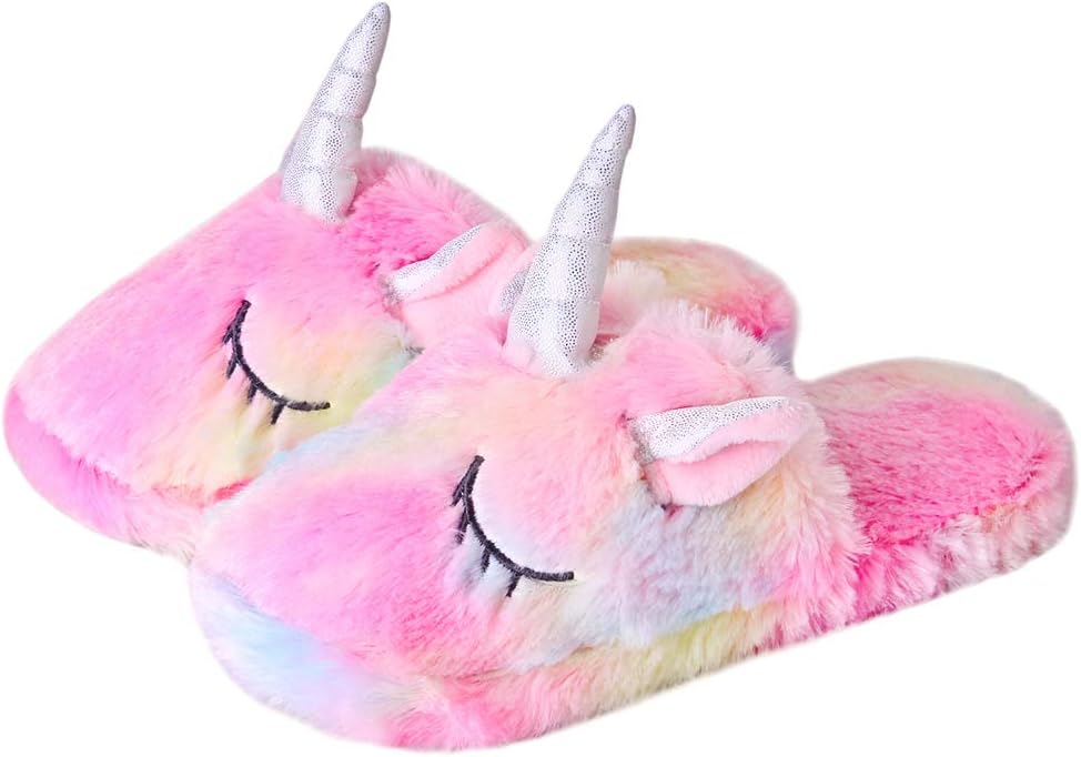 Anddyam Kids Family Unicorn Slippers Household Anti-Slip Indoor Home Slippers for Girls and Boys