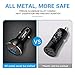 volport Dual USB Car Charger: 39W All-Metal Cigarette Lighter Adapter - Black Mini Carro Charging with 2 Quick Charge 3.0 USB-C Port for iPhone Samsung Galaxy LG Google Pixel Moto Phone