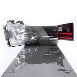 LinkedGo Self Adhesive Light Black Gloss Vinyl Headlight Foglight Tail Tint Wrap (12"x72")