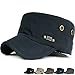 Rayna Fashion Men Women Vintage Distressed Washed Cotton Twill Cadet Army Cap Adjustable Military Hat Flat Top Baseball Cap US Navy Blue Royal Blue