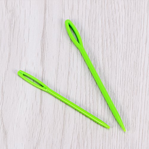 ULTNICE 40pcs Large Eye Plastic Sewing Needles Weaving Tools for Kids Mixed Color