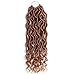 MOBOK 6Pcs/Lot Honey Blonde Goddess Locs Crochet Hair For Black Women Pre Loop Curly Faux Locs 14 Inch Blonde Braiding Hair Soft Synthetic Wavy Faux Locs Hair Extension (14inch(6packs), 27)