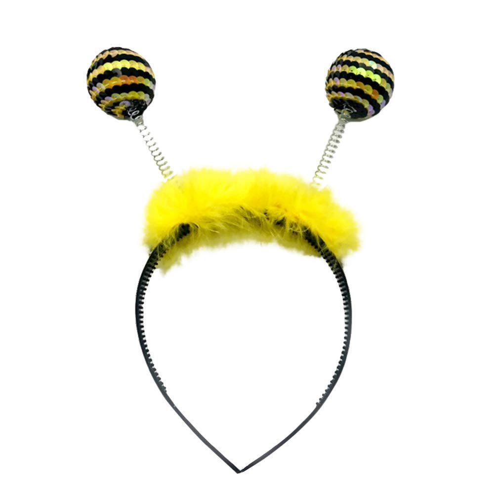 Lurrose Bee Tentacle Hair Bands Pom Pom Ball Headbopper Hair Accessory Hair Hoop for Holiday Christmas Cosplay Party