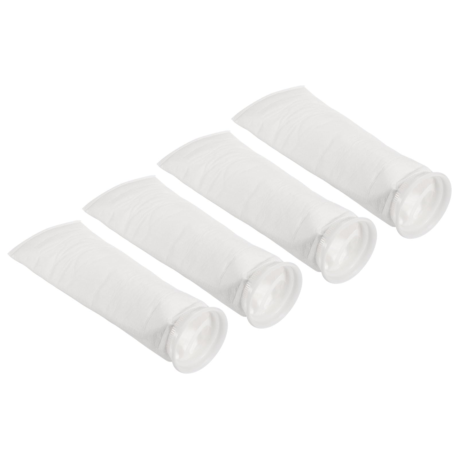 PATIKIL 4 Inch Ring Filter Socks 1 Micron, 4 Pack Mesh Bags Pool Skimmer Basket, White