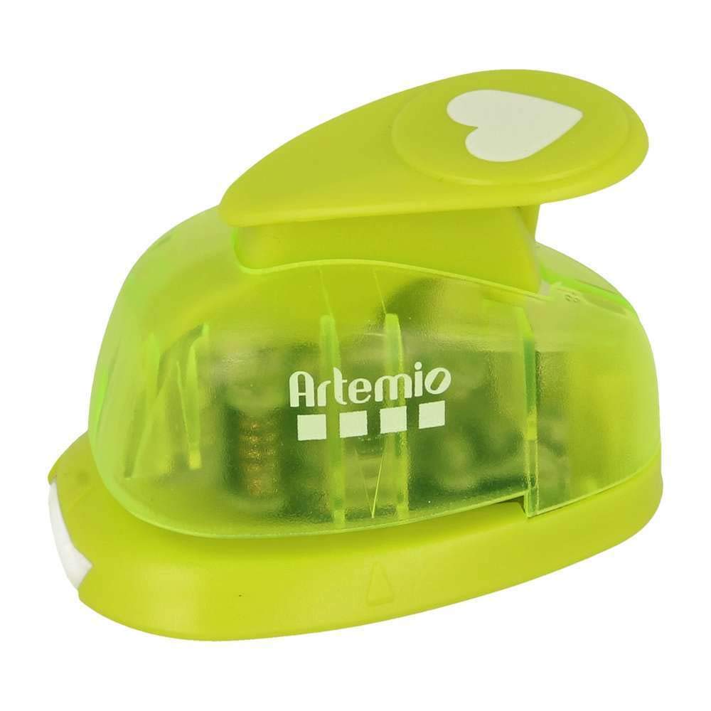 Artemio Small Lever Punch 1.6 cm Heart #1, green