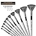 Nicpro Fan Paint Brushes 10 PCS Artist Painting Brush Set Soft Anti-Shedding Nylon Hair Wood Short Handle for Acrylic, Watercolor, Oil, Craft Painting