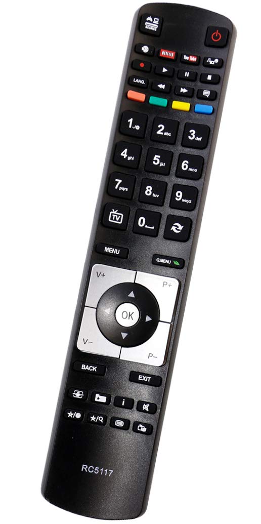 RC5117 Remote Control Fit for Hitachi Bush ELED32240FHDCN ELED32240FHDCNTD3D 28HYT45U 32HYJ46U 42HYT42U 50HYT62U 50HYT62UH 24HYT45U 24HYT45UA Full HD Smart TV