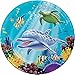 Ocean Sea Life Theme Party Supplies Pack (Serves-16) Plates Napkins and Cups - Dolphin and Turtle Party Supply Tableware Set Kit includes Birthday Candles