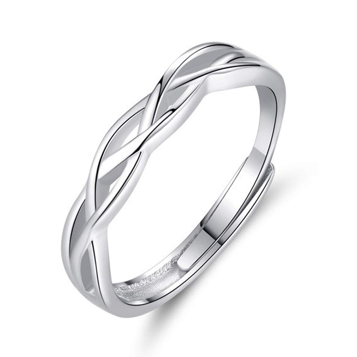 GULICX Solid 925 Sterling Silver Celtic Knot Adjustable Thumb Rings for Women Men, Eternity Engagement Promise Finger Resizable Ring Infinity Anniversary Wedding Jewellery Gift