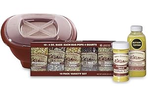 Amish Country Popcorn | 10-4 oz Bags | Microwave Bowl Gift Set with Buttery Topping and Ballpark ButterSalt | Old Fashioned, 