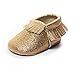 Voberry® Baby Girls Soft Soled Tassel bling bling Sequins Crib Shoes PU Moccasins Sneakers ( 0~4 Month, Gold)