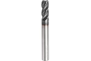 HARFINGTON Carbide Square Nose End Mill Bit 1/4" Cut Dia 4 Flutes TiAlN Coated Milling Cutter for Hardened Steel Metal (1/4" 