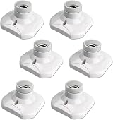 Akynite E27 Screw Light Bulb Socket Holder 60W Ceramic White 6pcs view 1