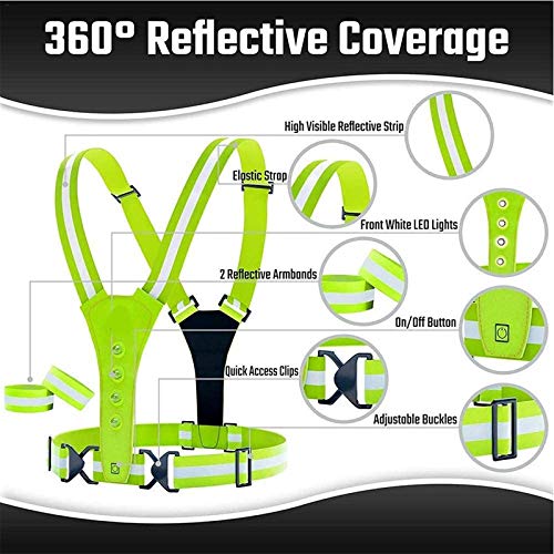 Led-veiligheidsvest, reflecterend vest, hoge zichtbaarheid, outdoor, veiligheidsvest, verstelbaar, voor hardlopen… - Image 6