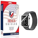 [USA] Apple Watch 42mm (Series 1 / Series 2 / Series 3) Screen Protector (6-PACK), American Shieldz Full Coverage Screen Edge-to-Edge, Invisible Clear HD Shield Anti-Bubble, Lifetime Replacements