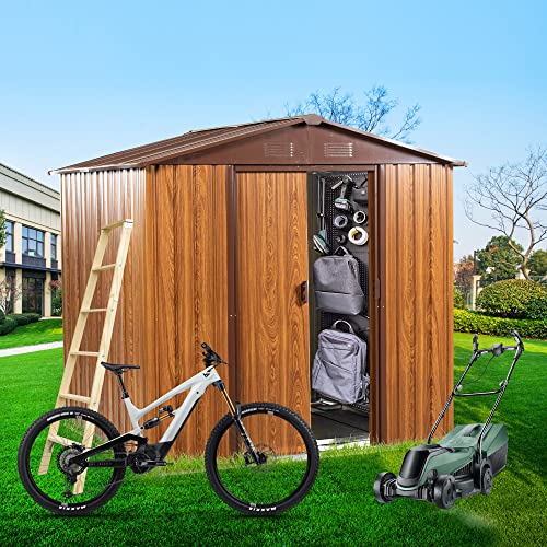 YOPTO 6×6 FT Outdoor Metal Storage Shed,Heavy Duty Storage House W/Integrated P…