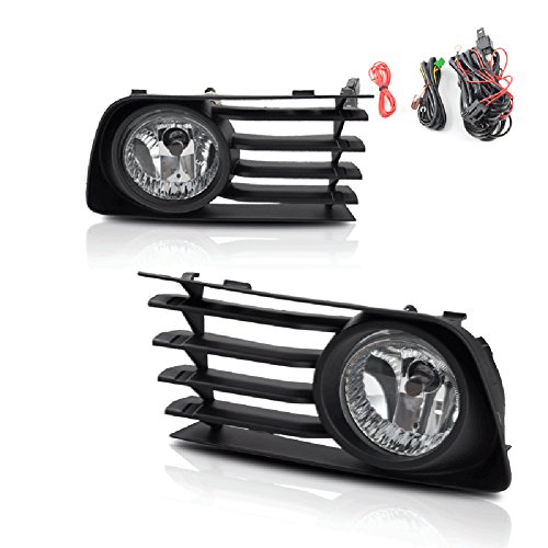 Fog Lights For Toyota Prius 2004 2005 2006 2007 2008 2009 (OE Style Real Glass Clear Lens w/ 9006 12V 51W Bulbs)