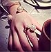 P.phoebus Yellow Gold White Pearl Vintage Jewelry Rhinestone Open Adjustable Knuckle Finger Rings 925 Sterling Silver Plated For Women Men (rings)