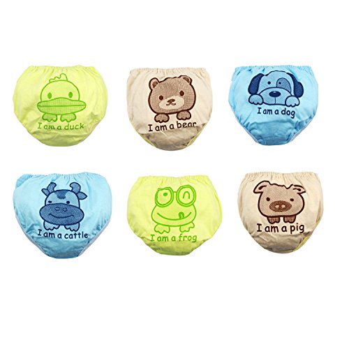 Big Elephant Unisex-Baby Toddler 6 Pack Cute Pants Underwear Assortment B92 (6-12 Months)