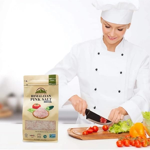 HIMALAYAN CHEF PINK HIMALAYAN SALT COARSE GRAIN, 2 LBS BAG – PURE, NATURAL, KOSHER, MINERAL-RICH, IDEAL FOR GRINDER REFILLS, COOKING, SEASONING