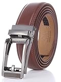 Marino Men's Genuine Leather Ratchet Dress Belt with Open Linxx Buckle, Enclosed in an Elegant Gift Box