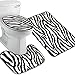 ULTNICE 3pcs Zebra Bathroom Mat Flannel Lid Toilet Cover Set