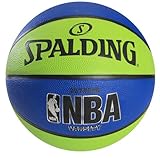 Spalding NBA Varsity Outdoor Rubber Basketball - Green/Blue - Official Size 7 (29.5") (Sports)