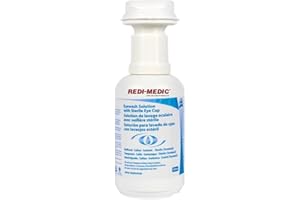 Redi-Medic (Case Pack / 12pcs) 500ml / 16oz Eye Wash Solution Refill w. Sterile Eye Cup, for Emergency Eyewash Stations, Made