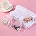 Foxnovo 100 Pack 9x12cm Organza Drawstring Gift Bags, Wedding Favor Bags (White)