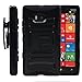 MINITURTLE Case Compatible w/ Nokia Lumia 929 Case, Nokia Lumia 929 Holster, Two Layer Hybrid Armor Hard Cover w/ Built in Stand for Nokia Lumia 929 Icon (Verizon) from MINITURTLE | Includes Screen Protector Black