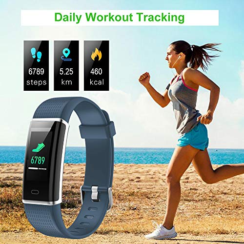 YAMAY Fitness Tracker Heart Rate Monitor Watch,IP68 Waterproof Activity Tracker Color Screen
