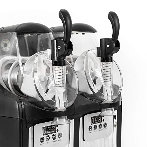 Slushy Machine, 110V 2 Tank Frozen Drink Slush Slushy Making Machine Smoothie Maker Commercial 2L x 2