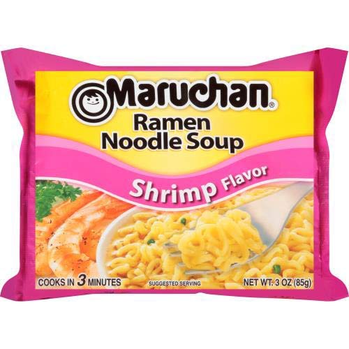 MARUCHAN SHRIMP FLAVOR RAMEN NOODLE SOUP, 3 OZ (PACK OF 4)