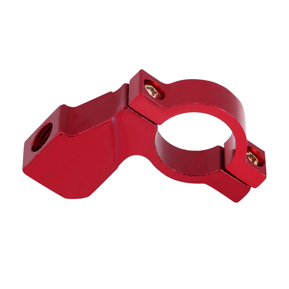 Qiilu 10mm Motorcycle Rearview Mirror Bracket Handlebar Mount Mirror Adapter Holder Clamp 5 Colors(Red)