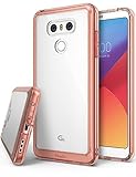 LG G6 / LG G6 Plus Case, Ringke [FUSION] Tough PC Back TPU Bumper [Drop Protection/Shock Absorption Technology][Attached Dust Cap] Raised Bezels Protective Cover - Rose Gold Crystal