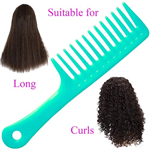 Wide-Tooth-Comb-for-Curly-HairLong-HairWet-HairDetangling-Comb-Largecyan