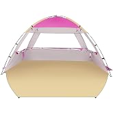 Venustas Beach Tent Sun Shelter for 3/4/6/8 Person, UPF 50+ UV Protection Beach Canopy, Lightweight and Easy Setup Cabana, Portable Shade Tent