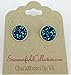 Summerfield Collection Silver-tone Metallic Faux Druzy Stone Stud Earrings 12mm (Blue)