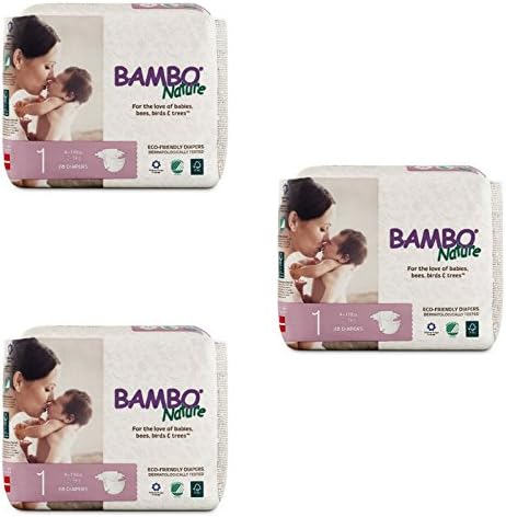 Bambo Nature Premium Baby Diapers (Pack of 3, Size 1-28 Count)