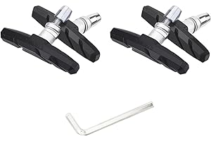 Bike Brake Pads 2 Pairs 70mm Bicycle V Brake Rubber Pad with Hex Nuts Washers Hexagon Spanner Wrench Cycling Accessories for 