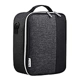 Lunch Bag KOSOX Original Thermal Insulated Oxford Lunch Box, Waterproof Cooler Tote for Women Men Diet Management Travel Picnic School (Black Gray)