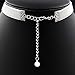 Arthlin Women White Bow Tie Choker Necklace with Sequins and Velvet - Handmade in the USA