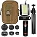 Fun Like Pro Lens Kit For Mobile Phone Camera 4-IN-1 Set Constant 12x Zoom, Fisheye Lens Wide Angle Lens Macro Lens For Most Android Phones and iPhones Smartphone Cam Lens Kit Bonus Pouch (Black)