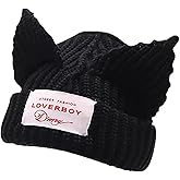 Cat Ear Beanie Cat Ear Hat Y2k Hat for Women Men Unisex Knit Beanies Soft Slouchy Warm Crochet Cap