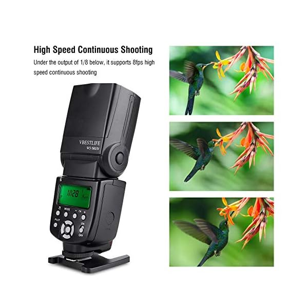 Mugast WS-560IV Speedlite-Blitz, 2,4-G-Wireless-Kamera Speedlite mit drehbarem LCD-Bildschirm für Canon für Nikon – Bild 5