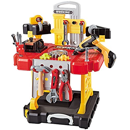 Toy Choi's kids workbench with Realistic Tools and Electric Drill - Thumbnail 5