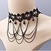 SUMAJU Lace Choker Necklace,Elegant Black Collar Fabric Handmade Tassel Beads Resin Necklaces