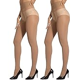 ARMOROSE 2 Pairs Indestructible Tights for Women,Rip Resistant Pantyhose, 40D Semi Sheer Control Top High Waist Tights